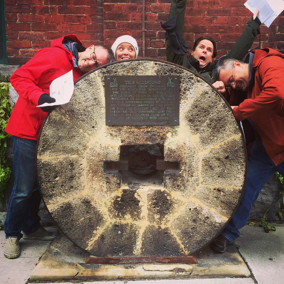 Scavenger Hunters with Big Stone Wheel